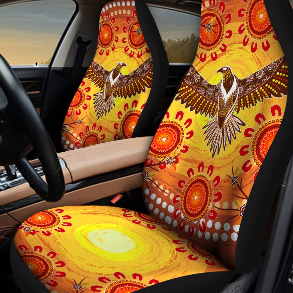 Aboriginal Decors For Car Power Eagle Car Seat Covers