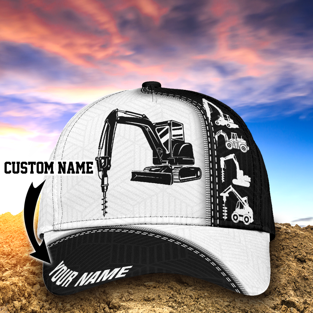 Custom Heavy Equipment Classic Cap For Men And Women/ Excavator 3D Full Printed Baseball Cap Hat/ Excavator Cap Hat