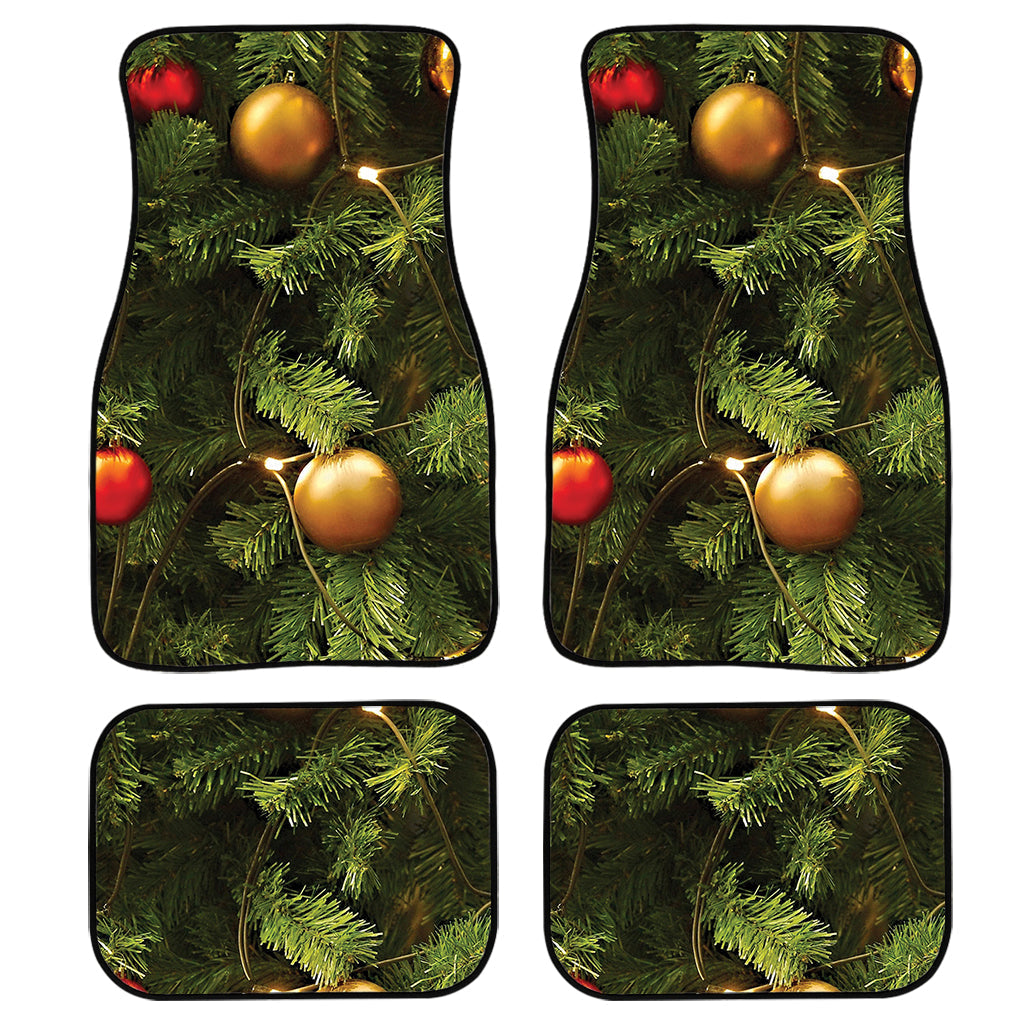Decorated Christmas Tree Print Front And Back Car Floor Mats/ Front Car Mat