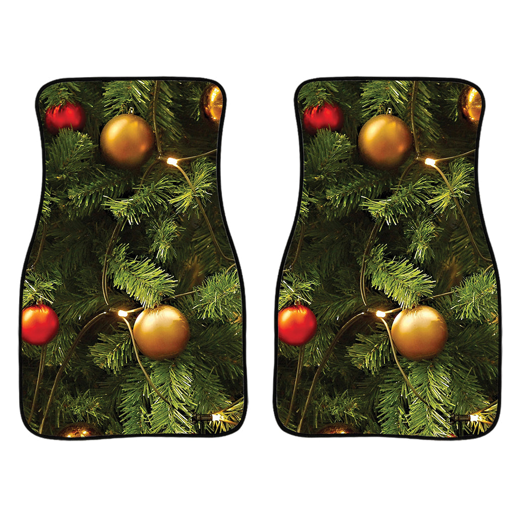 Decorated Christmas Tree Print Front And Back Car Floor Mats/ Front Car Mat