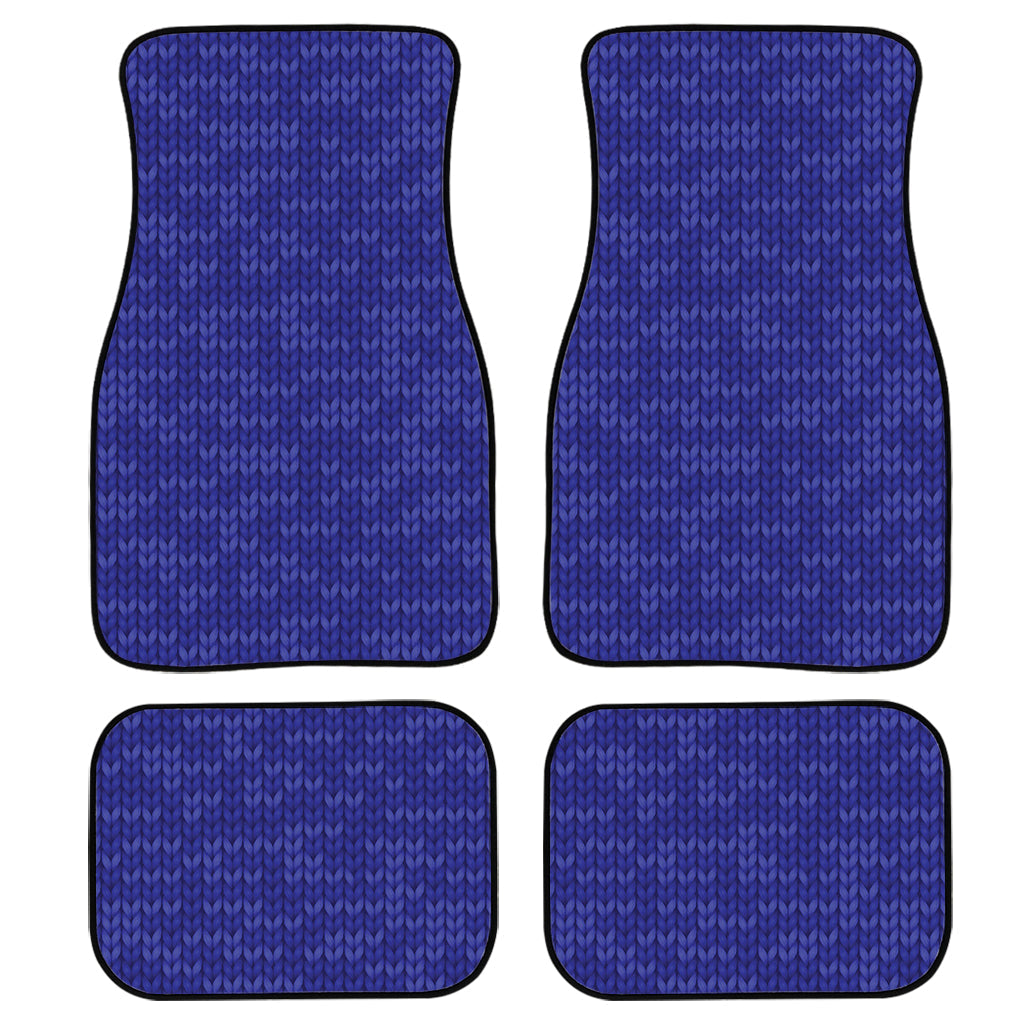 Deep Blue Knitted Pattern Print Front And Back Car Floor Mats/ Front Car Mat