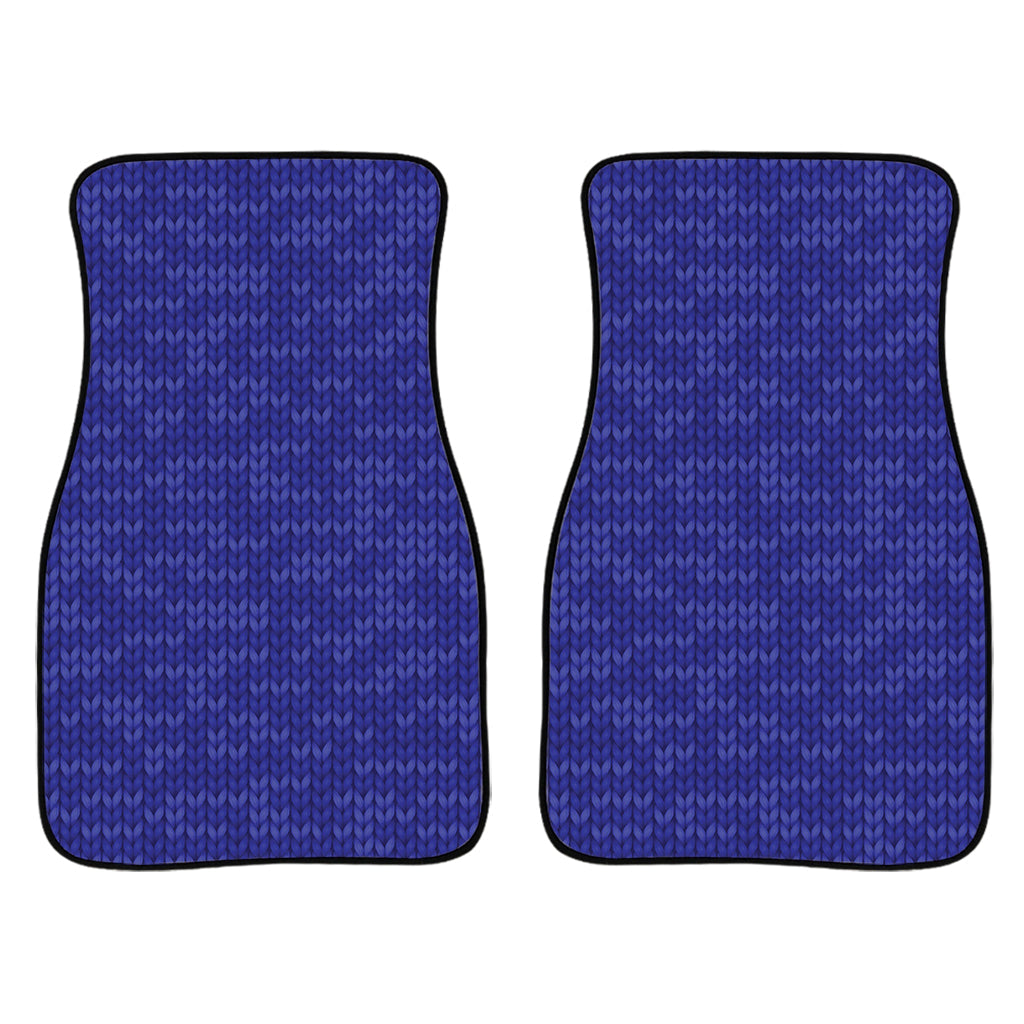 Deep Blue Knitted Pattern Print Front And Back Car Floor Mats/ Front Car Mat