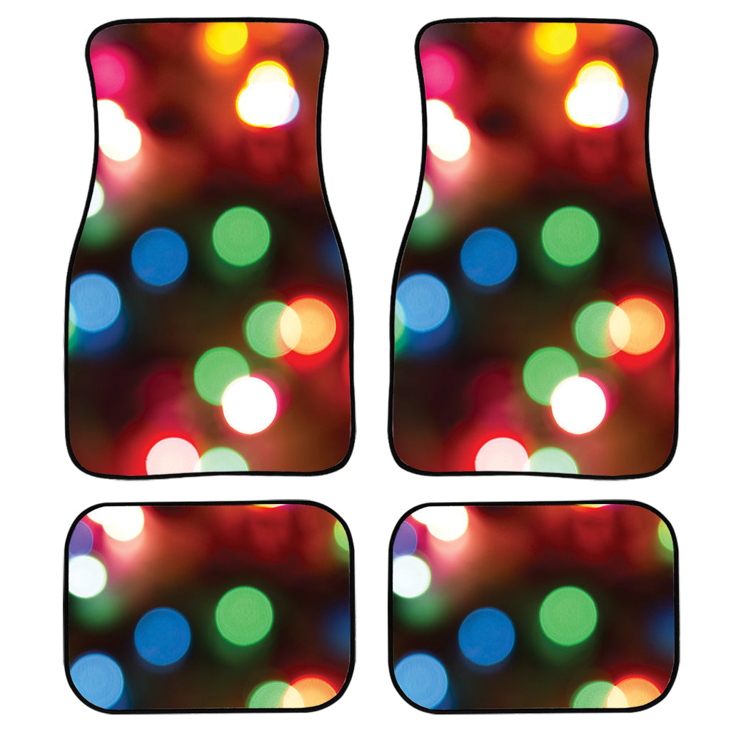 Defocused Christmas Lights Print Front And Back Car Floor Mats/ Front Car Mat