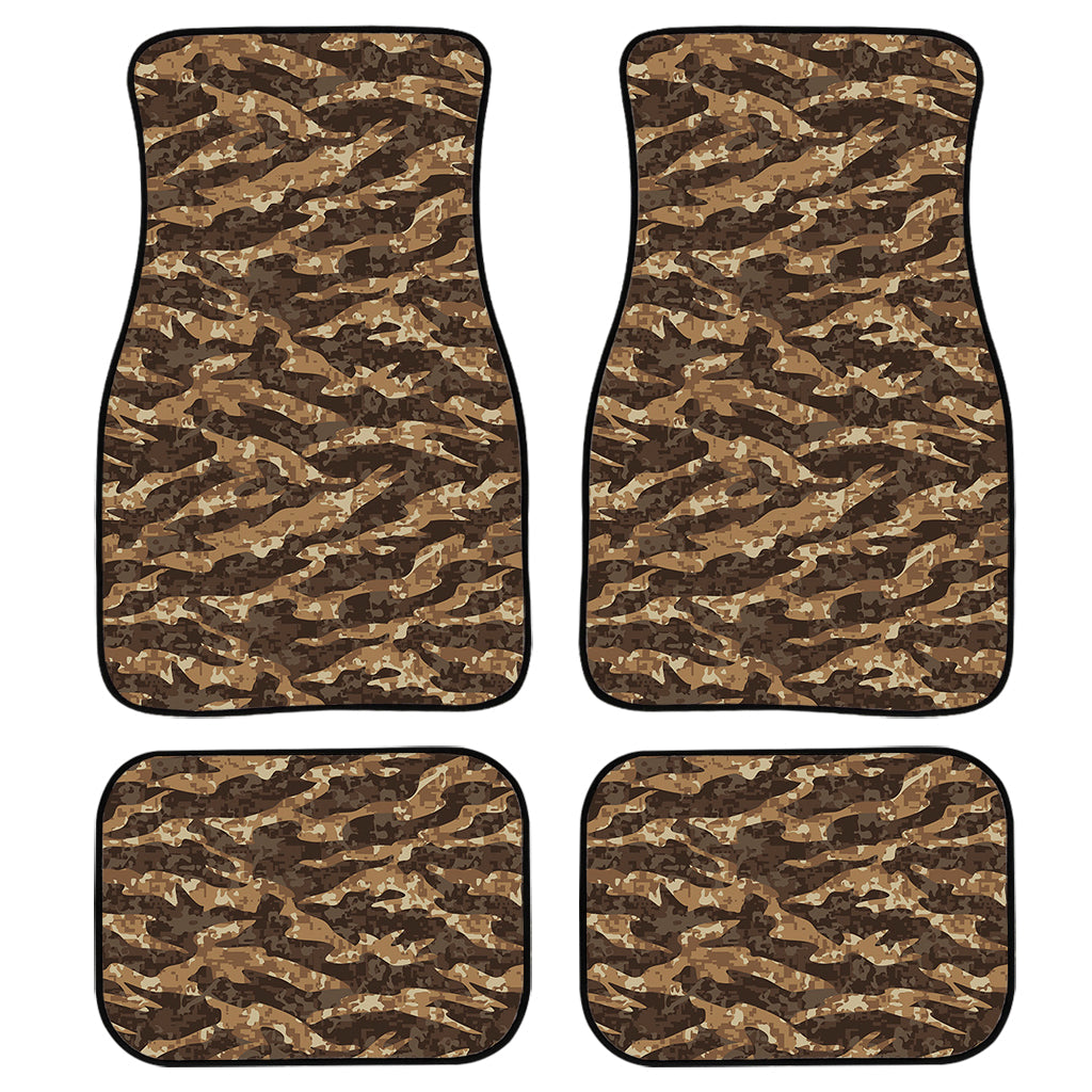 Desert Tiger Stripe Camouflage Print Front And Back Car Floor Mats/ Front Car Mat