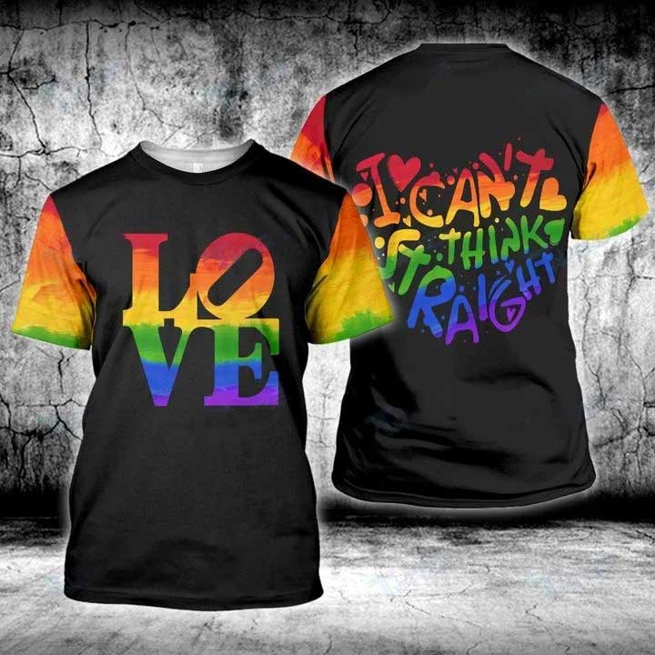 Heart Lgbt I Can''T Think Straight 3D All Over Printed Shirt/ Straight Pride Shirt Straight Lives Matter Shirt