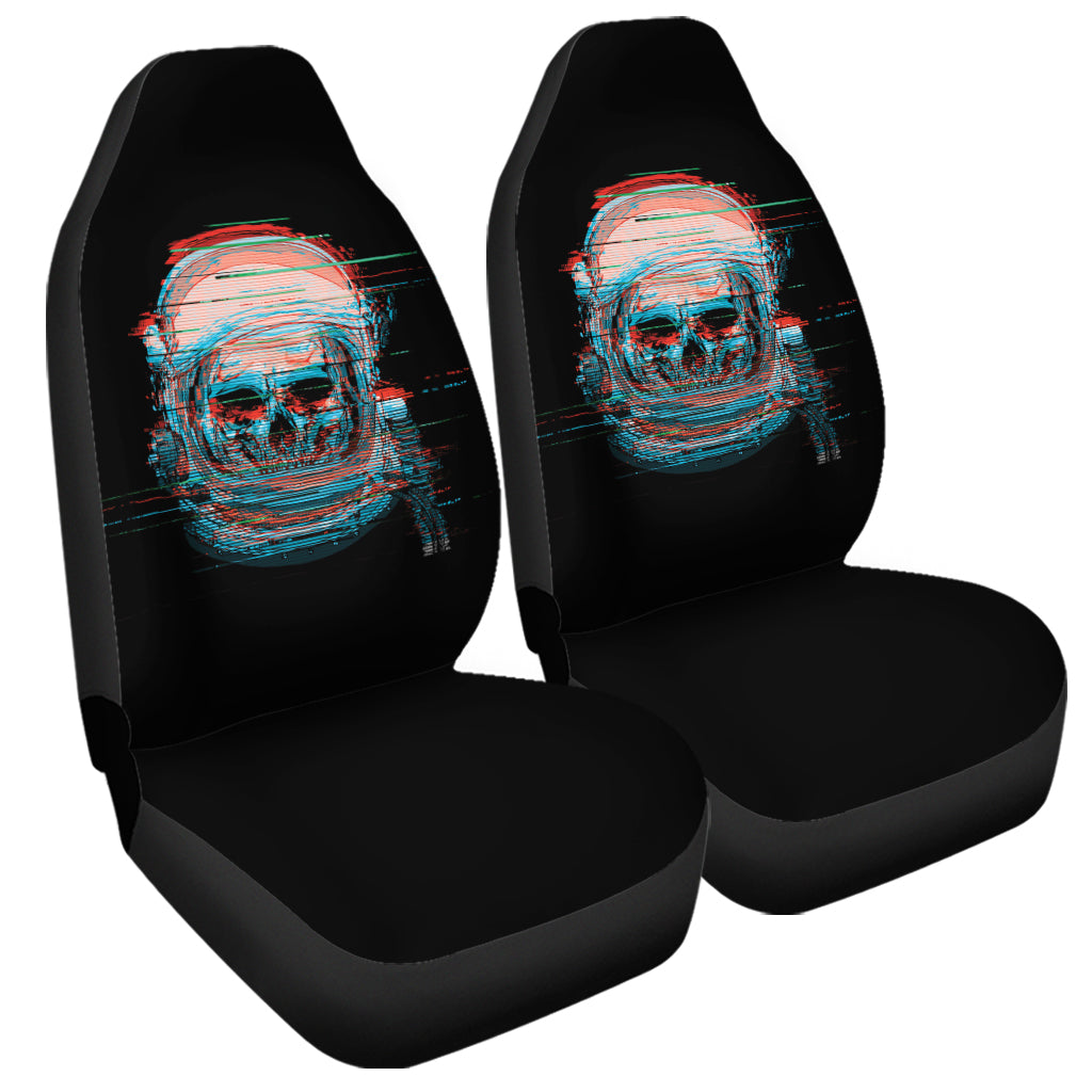 Digital Glitch Astronaut Skull Print Universal Fit Car Seat Covers