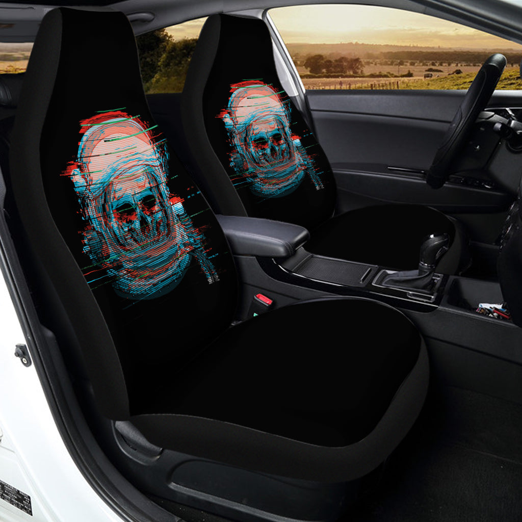 Digital Glitch Astronaut Skull Print Universal Fit Car Seat Covers
