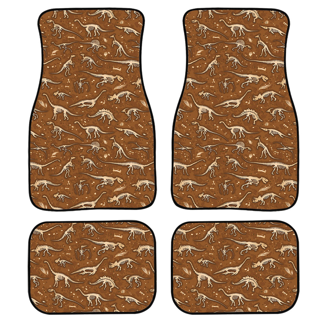 Dino Skeleton Fossil Pattern Print Front And Back Car Floor Mats/ Front Car Mat