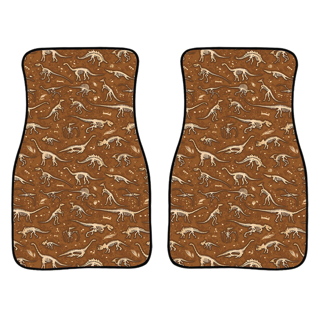 Dino Skeleton Fossil Pattern Print Front And Back Car Floor Mats/ Front Car Mat
