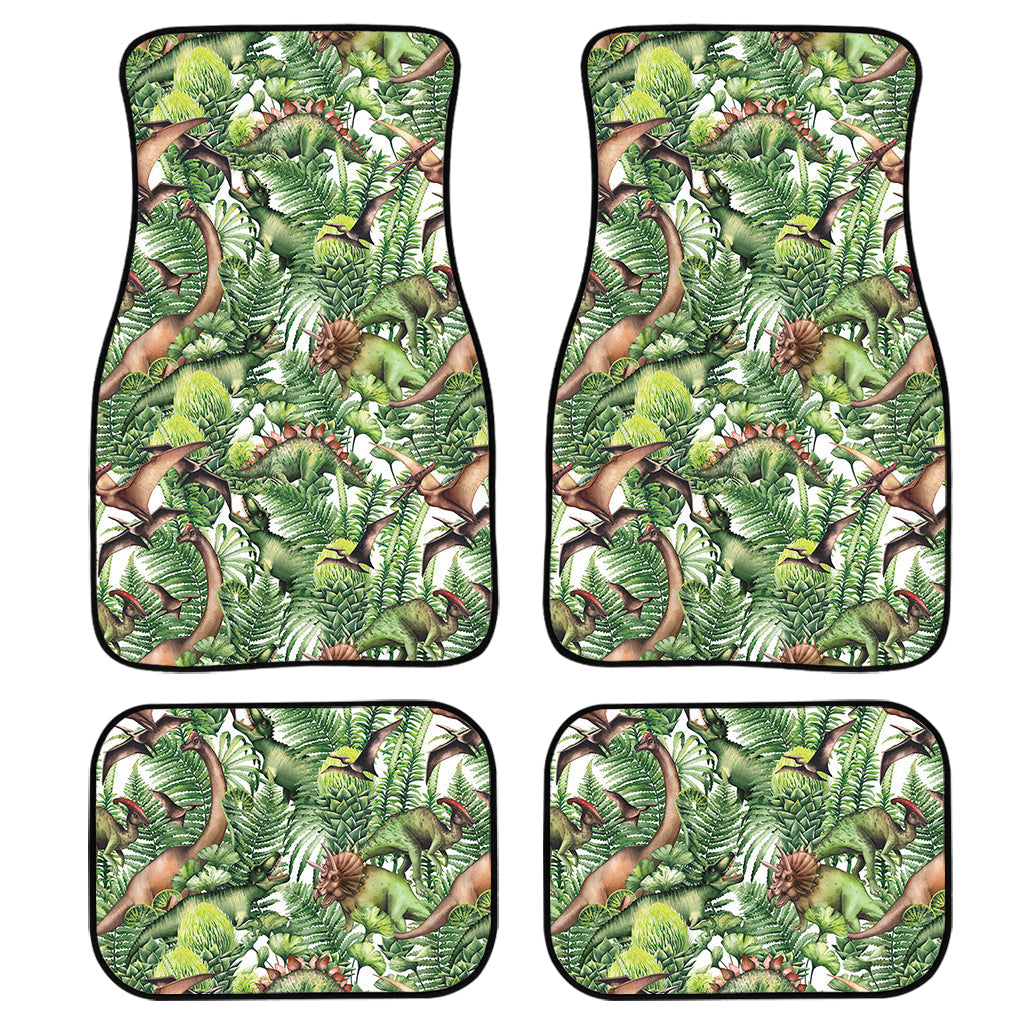 Dinosaur And Prehistoric Plants Print Front And Back Car Floor Mats/ Front Car Mat