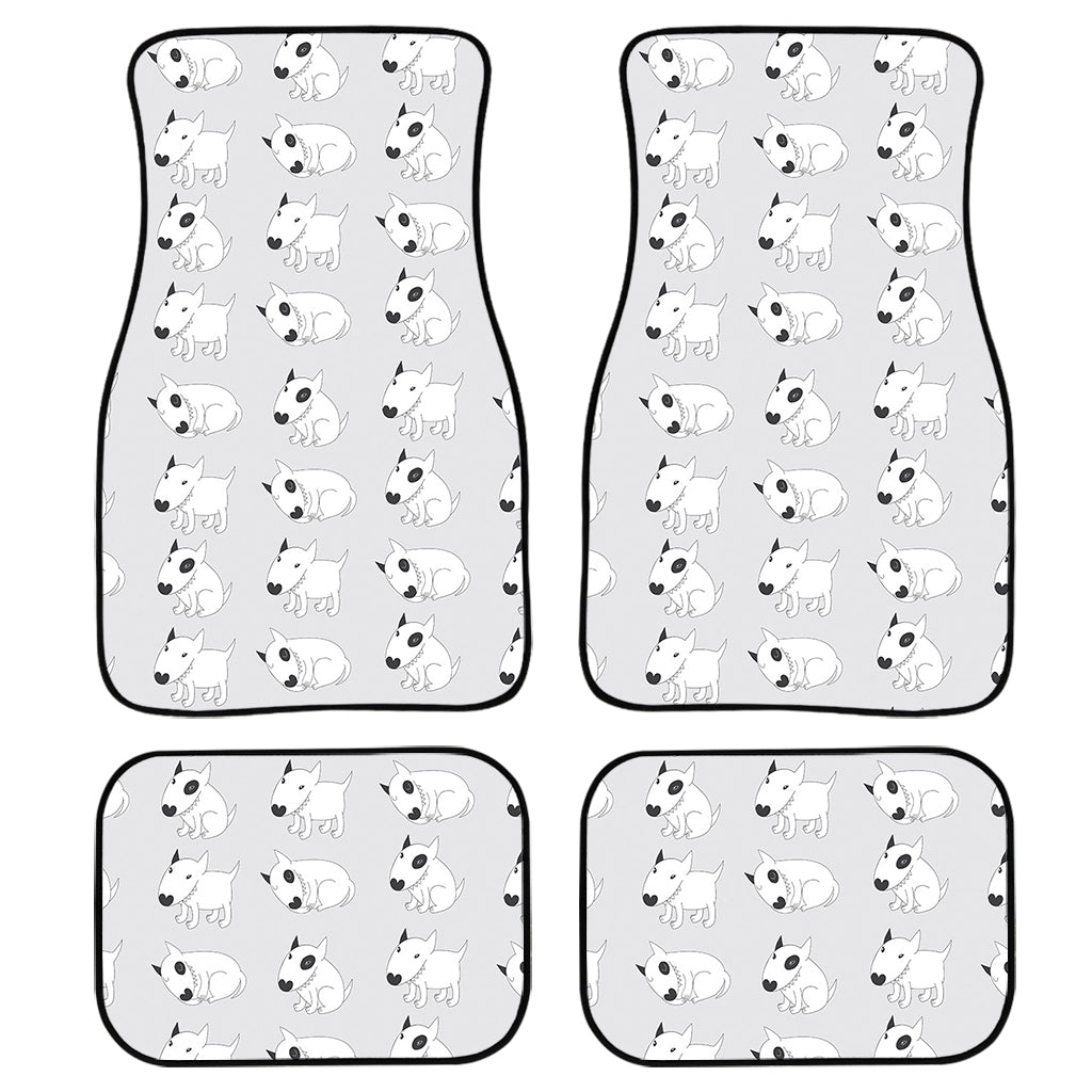 Doodle Bull Terrier Pattern Print Front And Back Car Floor Mats/ Front Car Mat