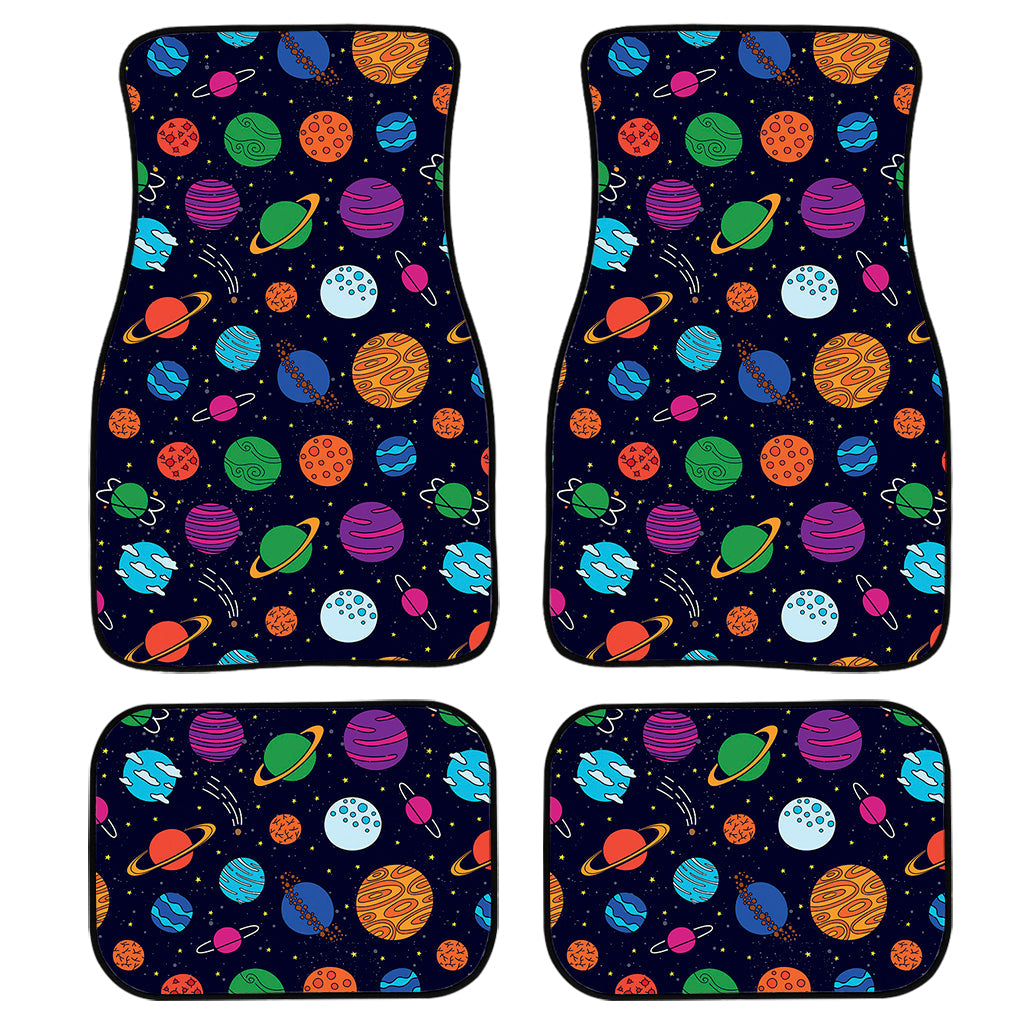 Doodle Planets Pattern Print Front And Back Car Floor Mats/ Front Car Mat