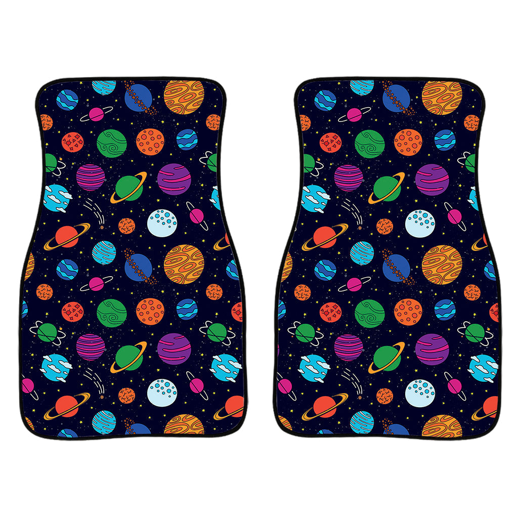 Doodle Planets Pattern Print Front And Back Car Floor Mats/ Front Car Mat