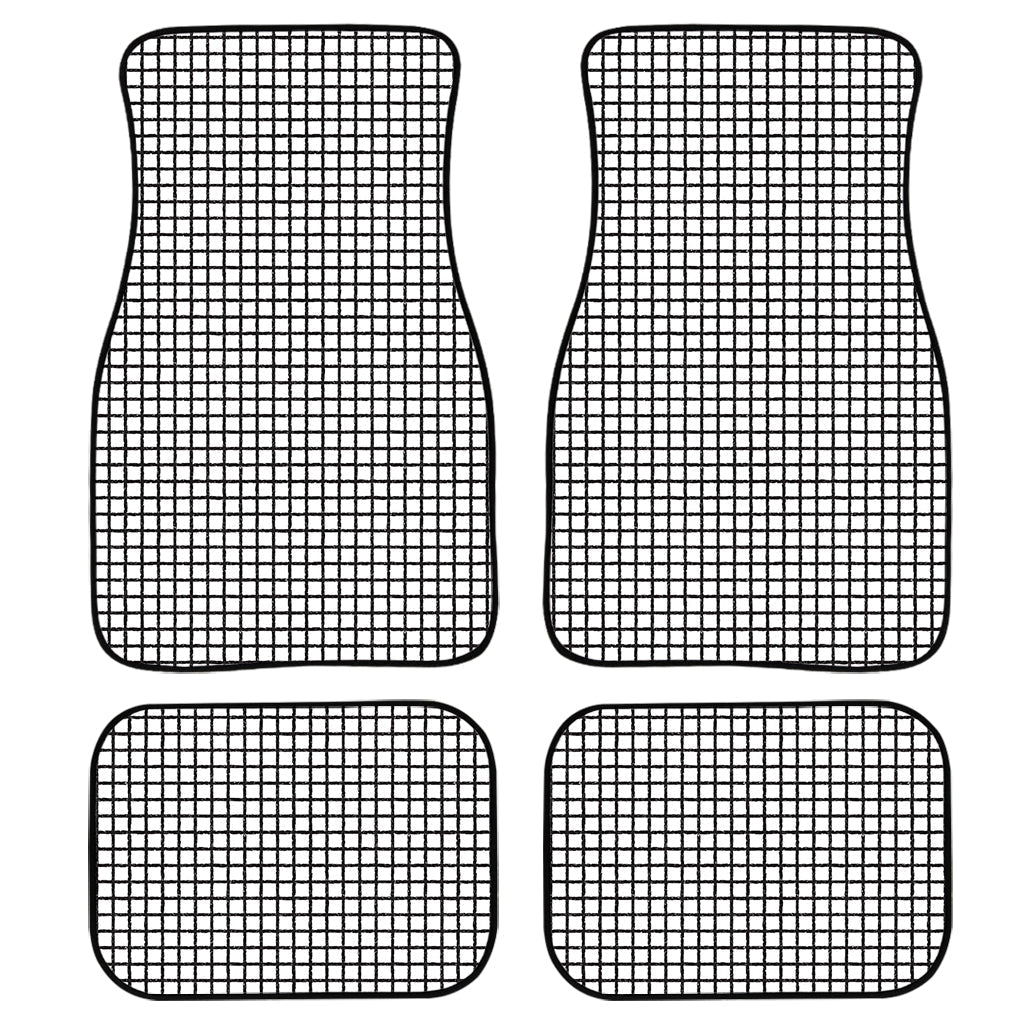 Doodle Windowpane Pattern Print Front And Back Car Floor Mats/ Front Car Mat