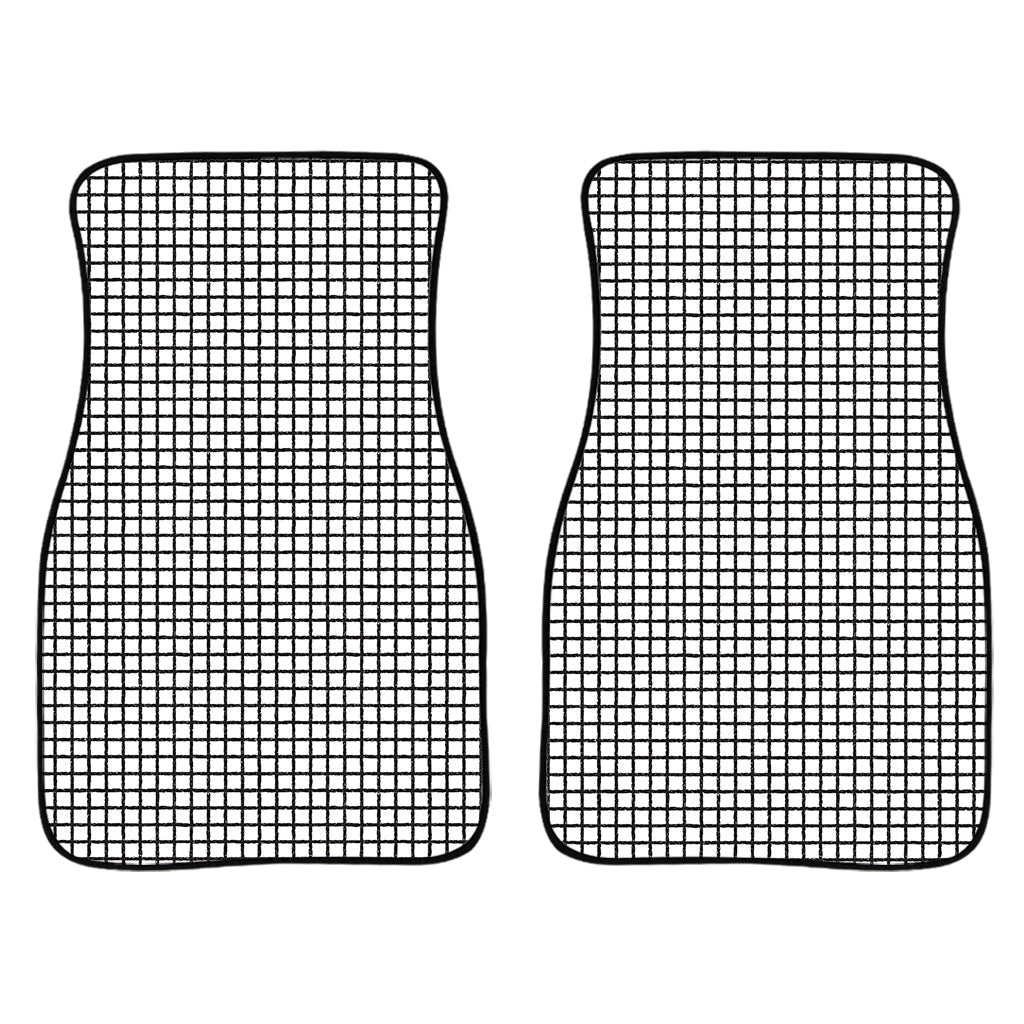 Doodle Windowpane Pattern Print Front And Back Car Floor Mats/ Front Car Mat