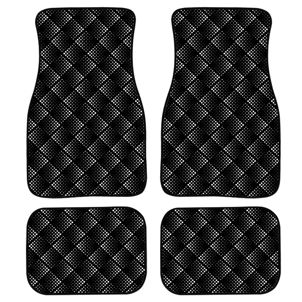 Dot Geometric Square Pattern Print Front And Back Car Floor Mats/ Front Car Mat