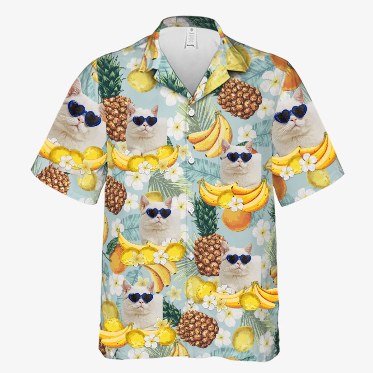 Tropical Fruit Pattern - Dog & Cat Personalized Custom Unisex Hawaiian Shirt - Upload Image/ Dog Face/ Cat Face