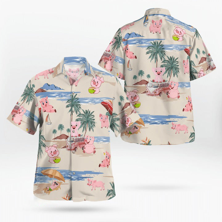 Pig Aloha Hawaiian Shirt/ Pig Beach Pattern Hawaiian Shirt/ Pig Aloha Hawaii Shirt For Summer - Perfect Gift For Men/ Women