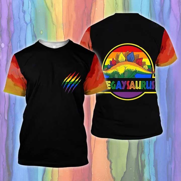 Bisexual Stereotypes Clothing/ Lgbt Dinosaur Gay Stegaysaurus 3D All Over Printed Shirt/ Gift For Gaymer