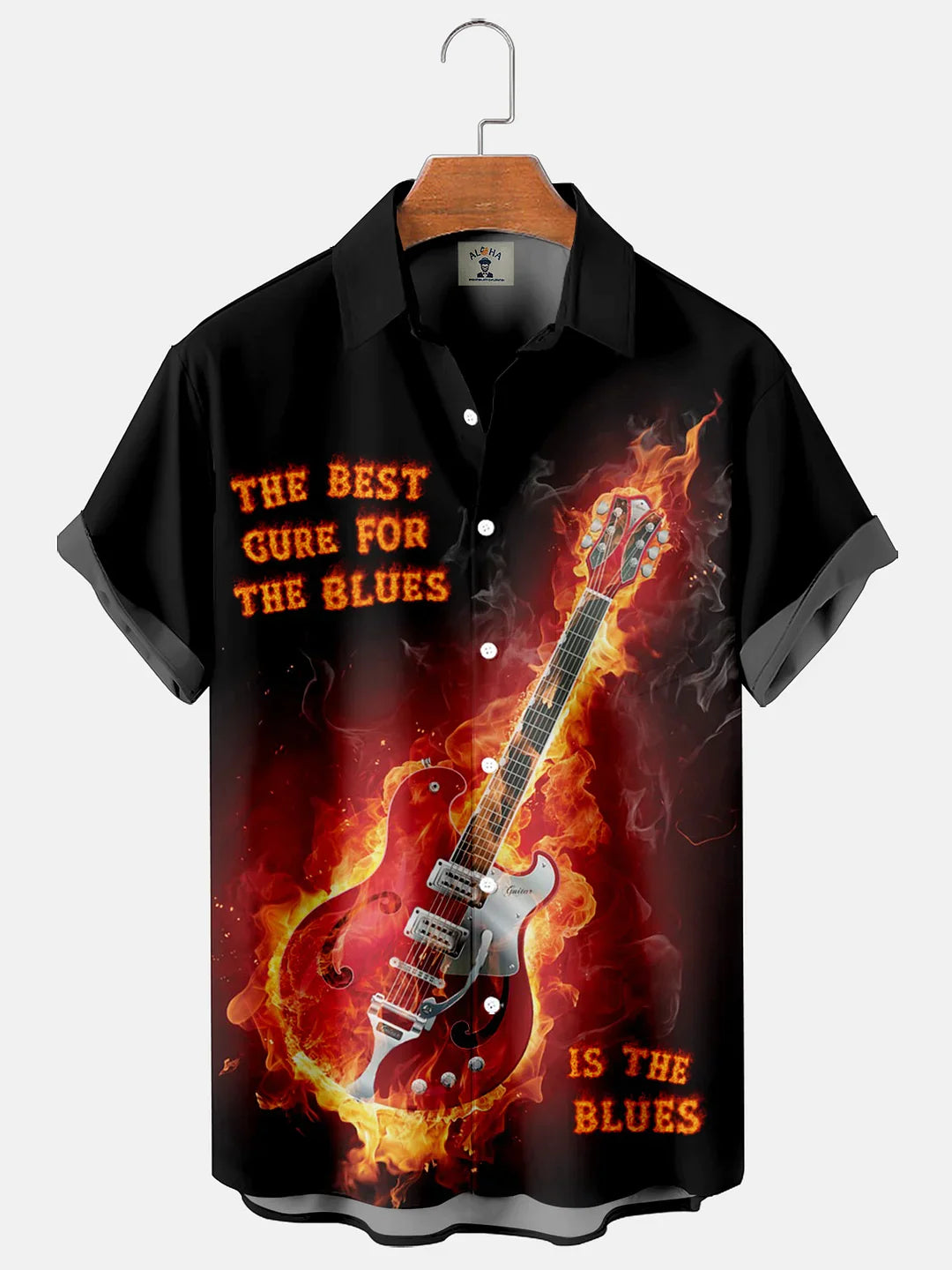 The Best Cure For The Blues Music Print Short-Sleeved Shirt