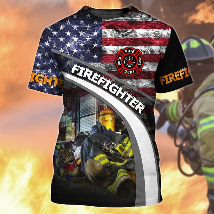 Personalized Smoke Firefighter Flag 3D Shirt/ Firefighter Corner With Logo TShirt