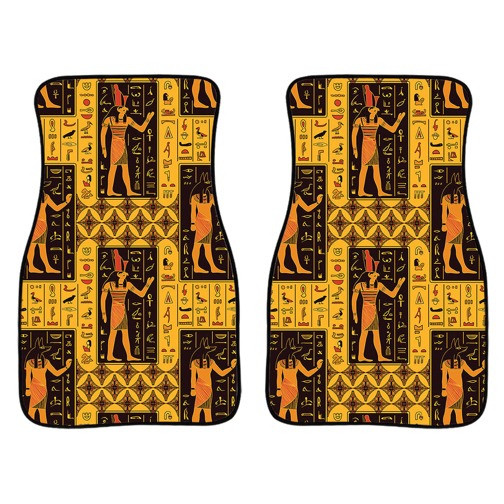 Egyptian Gods And Hieroglyphs Print Front And Back Car Floor Mats/ Front Car Mat