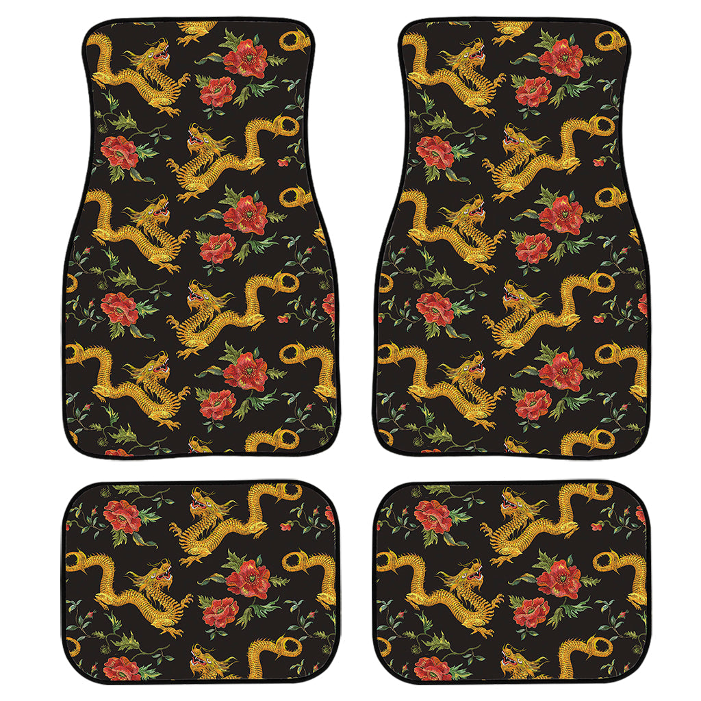 Embroidery Chinese Dragon Pattern Print Front And Back Car Floor Mats/ Front Car Mat