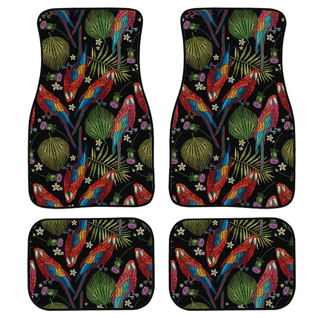 Embroidery Parrot Pattern Print Front And Back Car Floor Mats/ Front Car Mat