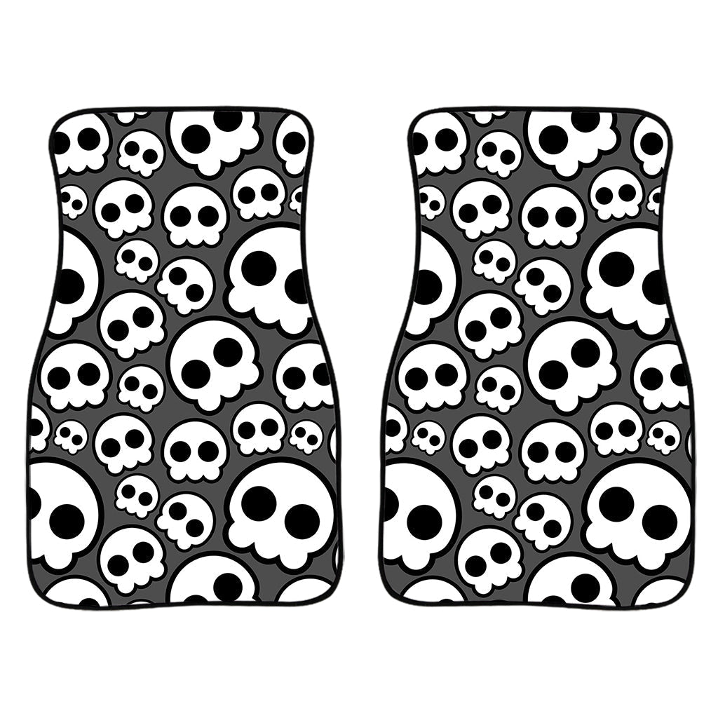 Emo Skull Pattern Print Front And Back Car Floor Mats/ Front Car Mat