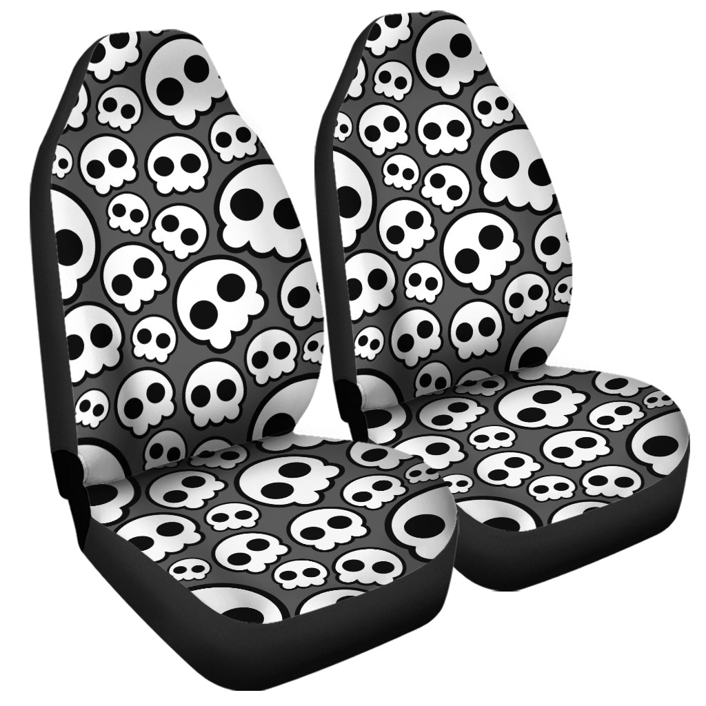 Emo Skull Pattern Print Universal Fit Car Seat Covers