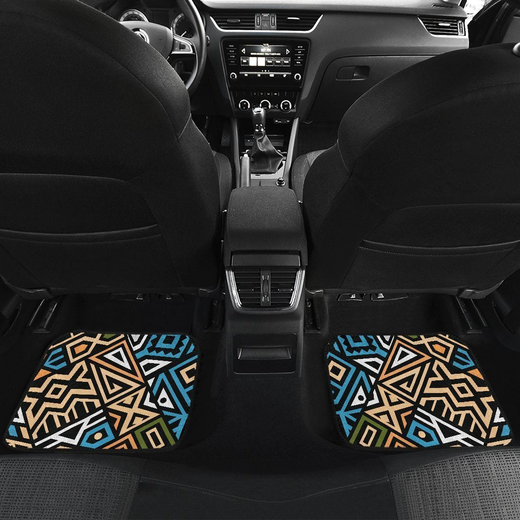 Ethnic Aztec Geometric Pattern Print Front And Back Car Floor Mats/ Front Car Mat