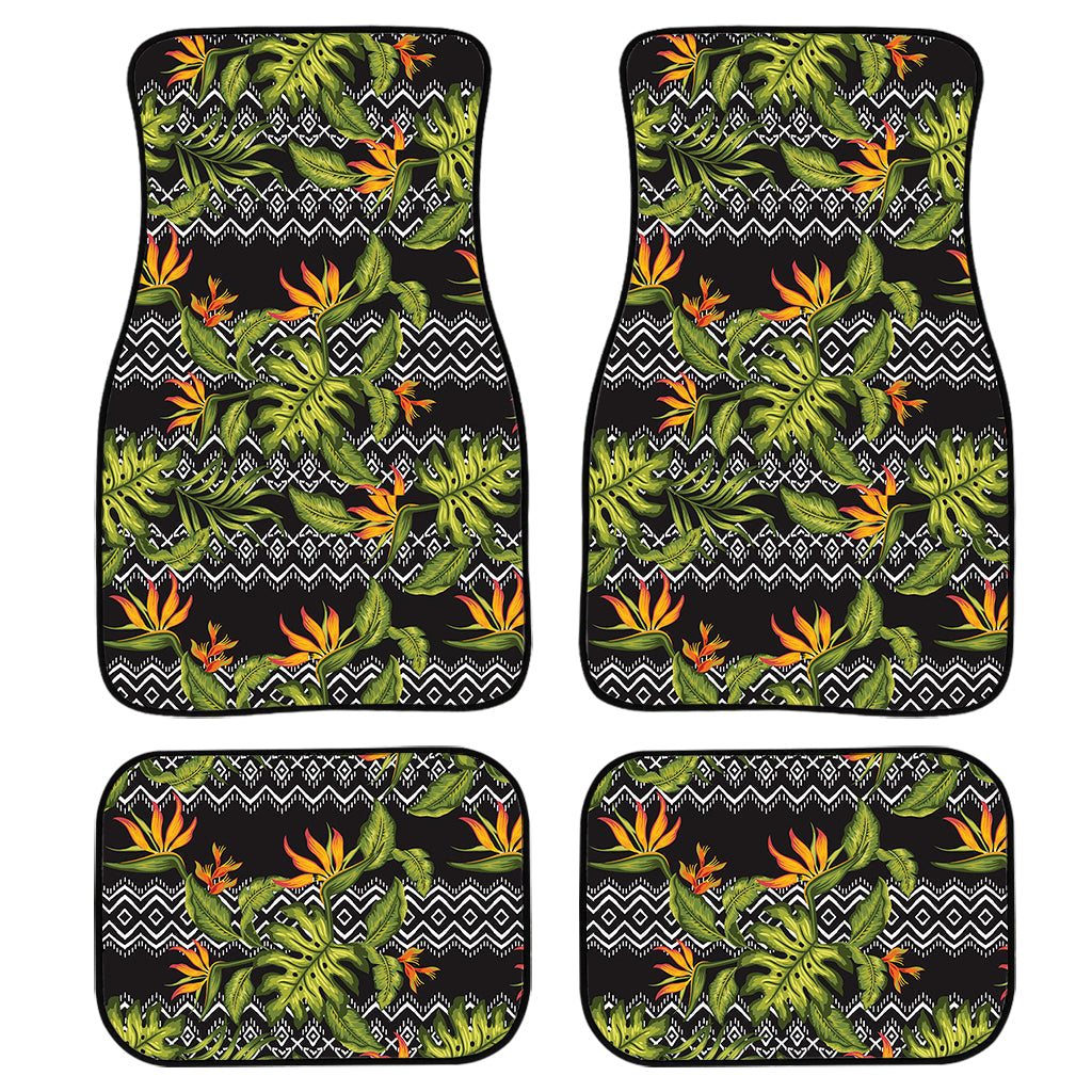Ethnic Bird Of Paradise Pattern Print Front And Back Car Floor Mats/ Front Car Mat