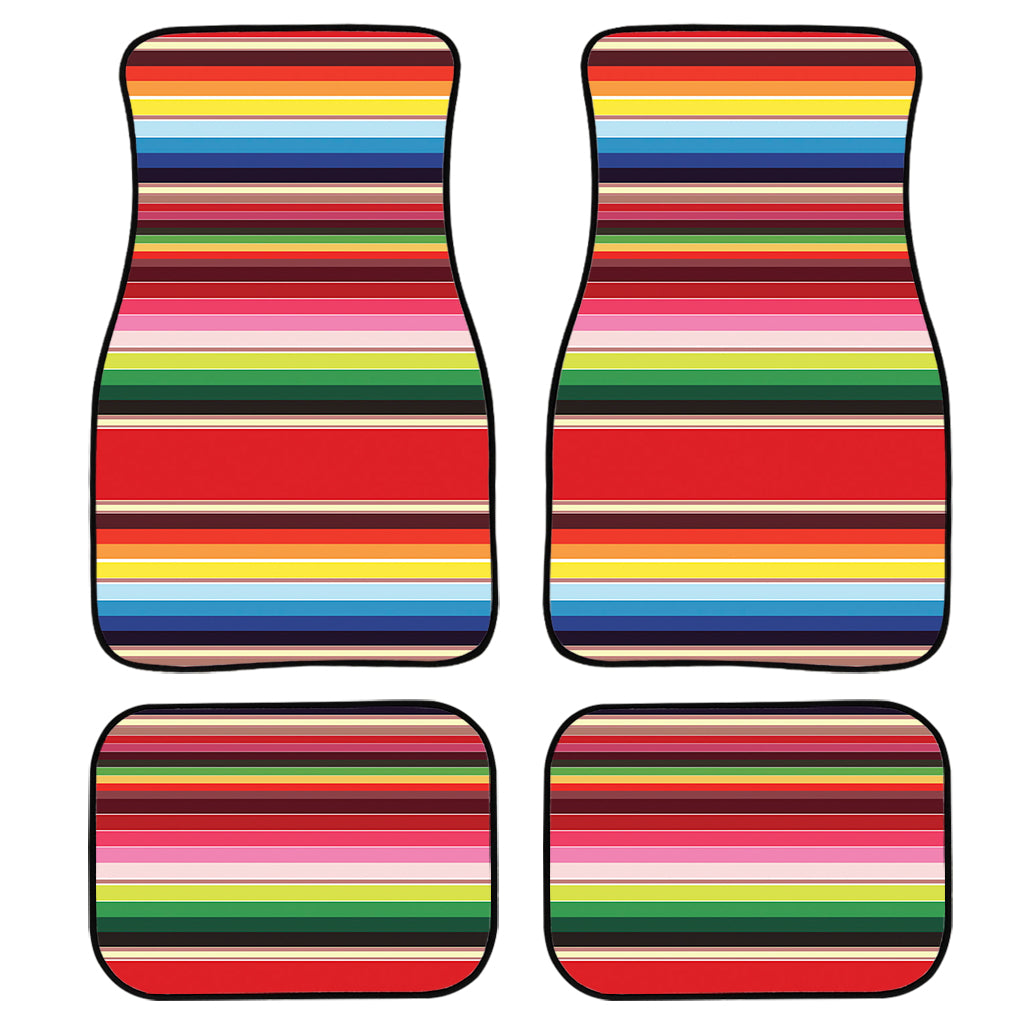 Ethnic Mexican Blanket Stripe Print Front And Back Car Floor Mats/ Front Car Mat
