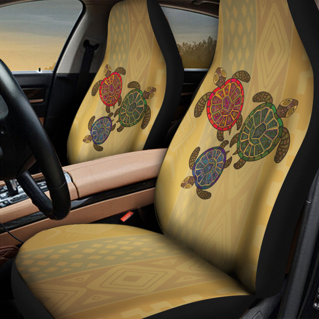 Ethnic Sea Turtles Print Universal Fit Car Seat Covers