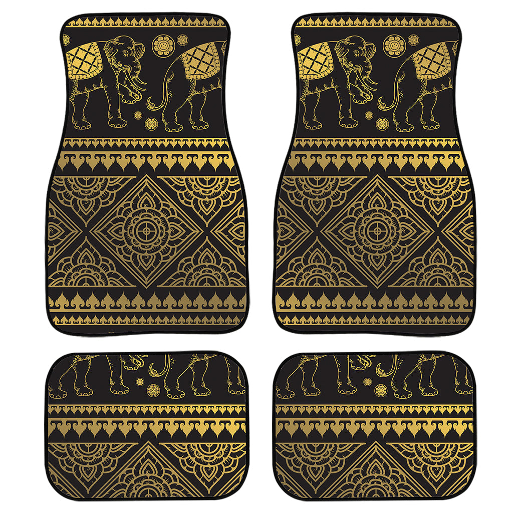 Ethnic Thai Elephant Pattern Print Front And Back Car Floor Mats/ Front Car Mat