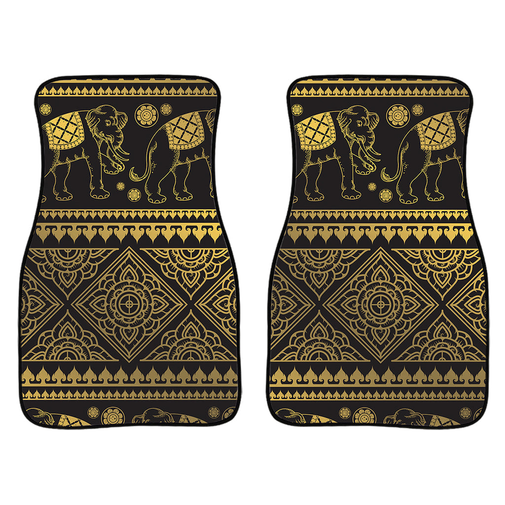 Ethnic Thai Elephant Pattern Print Front And Back Car Floor Mats/ Front Car Mat