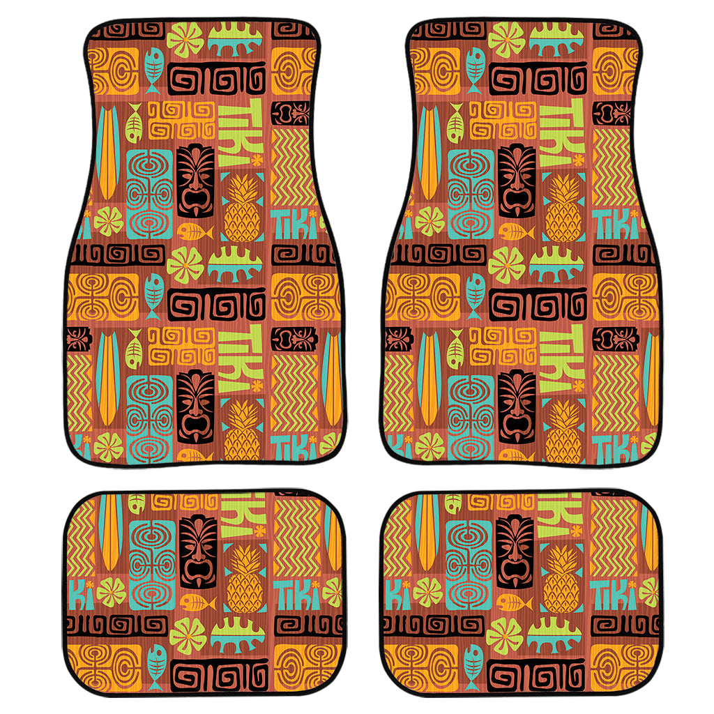 Ethnic Tiki Pattern Print Front And Back Car Floor Mats/ Front Car Mat
