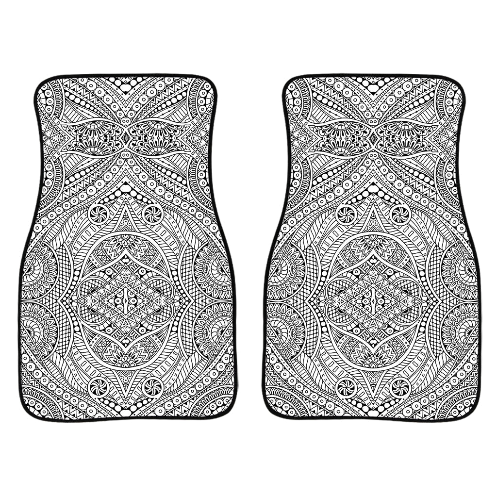 Ethnic Zentangle Pattern Print Front And Back Car Floor Mats/ Front Car Mat