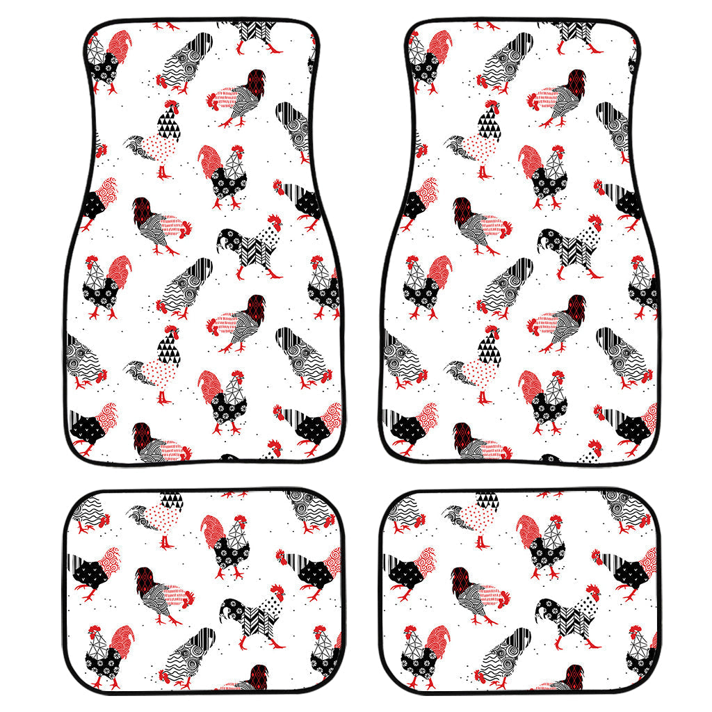 Exotic Chicken Pattern Print Front And Back Car Floor Mats/ Front Car Mat