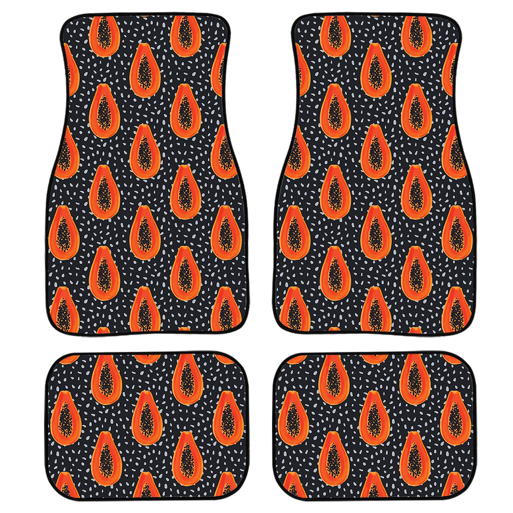Exotic Papaya Pattern Print Front And Back Car Floor Mats/ Front Car Mat