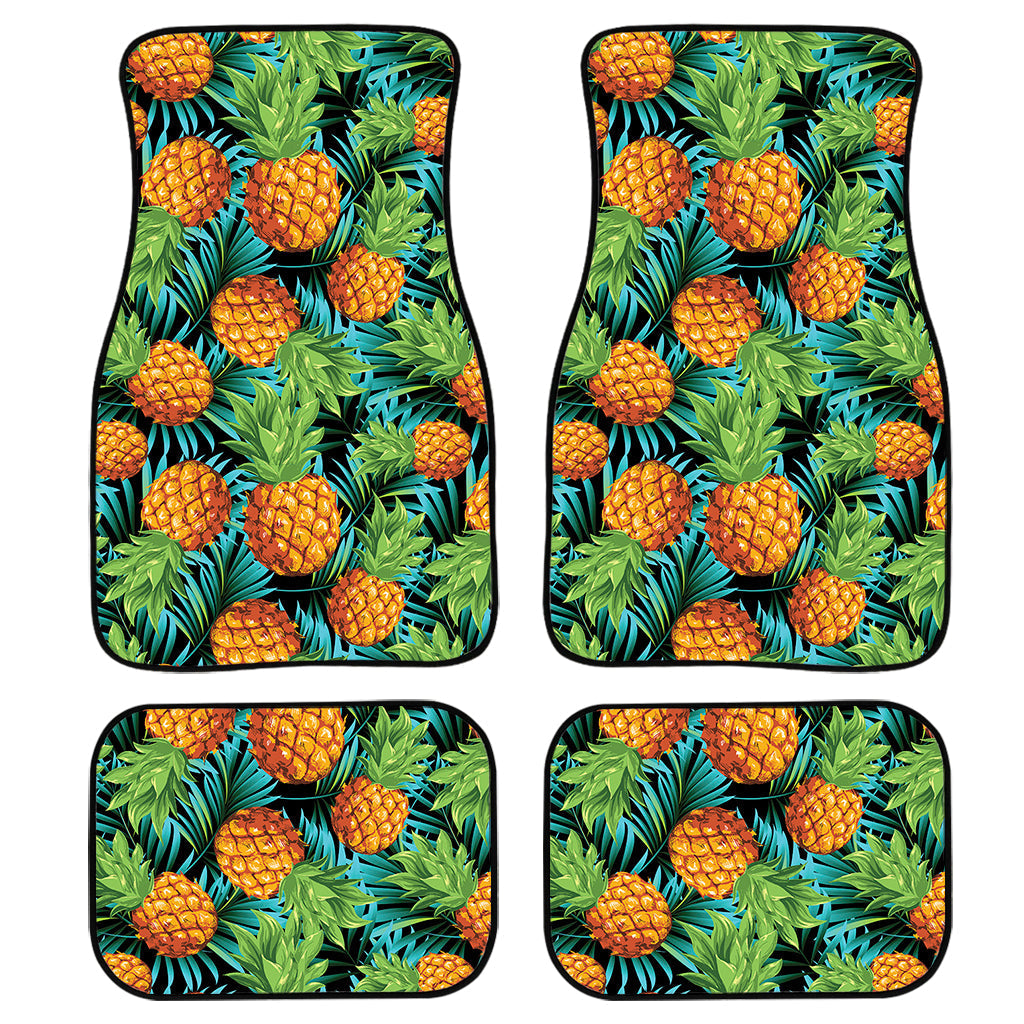Exotic Tropical Pineapple Pattern Print Front And Back Car Floor Mats/ Front Car Mat