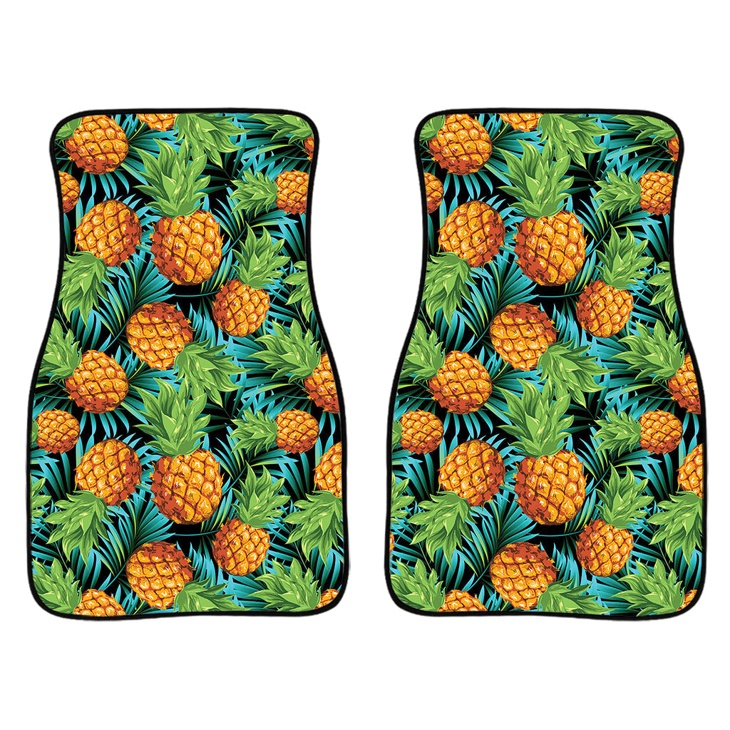 Exotic Tropical Pineapple Pattern Print Front And Back Car Floor Mats/ Front Car Mat
