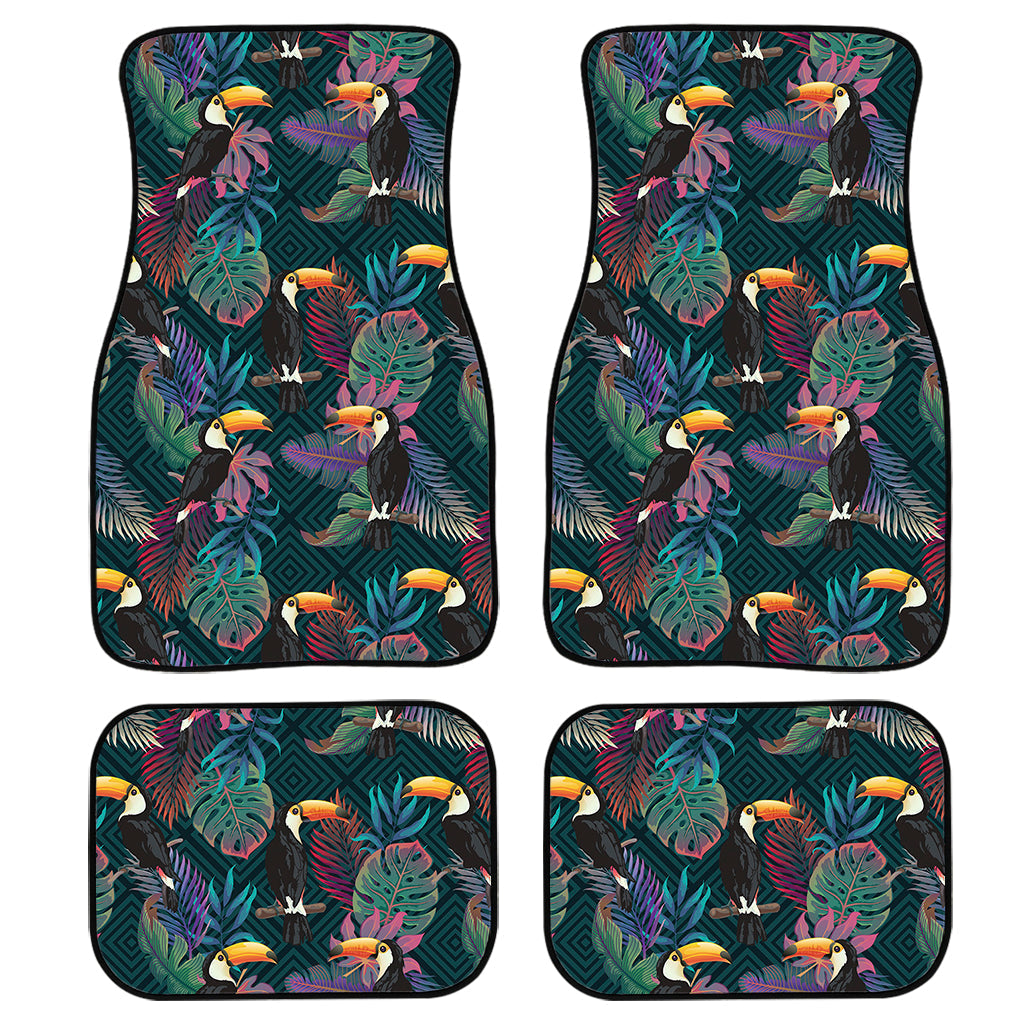 Exotic Tropical Toucan Pattern Print Front And Back Car Floor Mats/ Front Car Mat