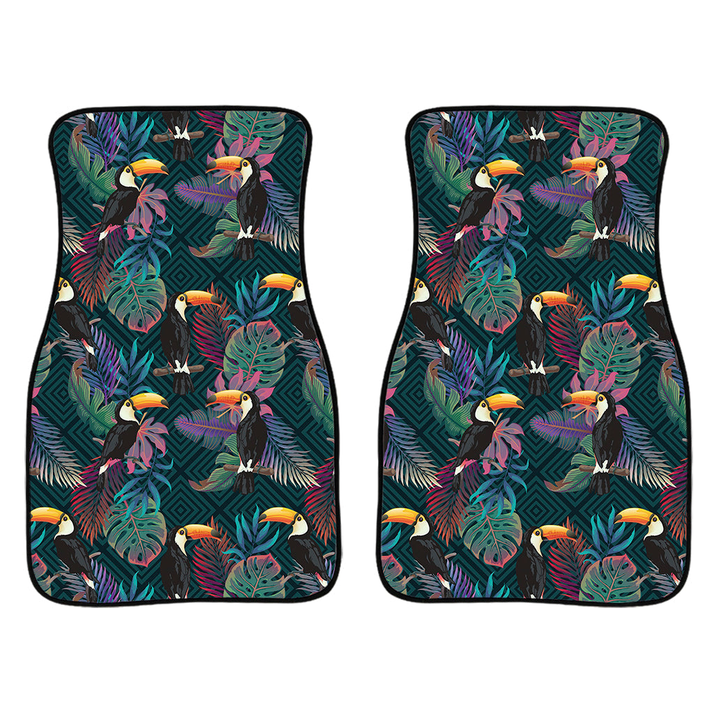 Exotic Tropical Toucan Pattern Print Front And Back Car Floor Mats/ Front Car Mat