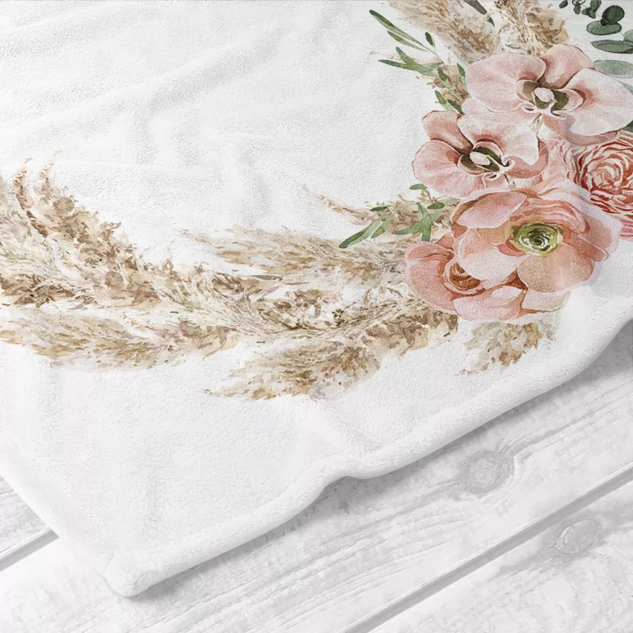 Customized Baby Milestone Blanket Flower Pattern Soft Cozy Kids Throw Blanket Full Month GIft
