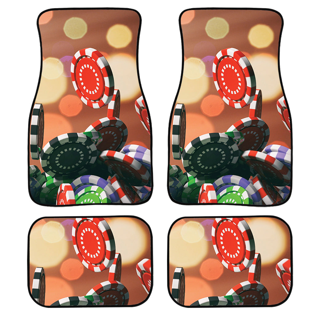 Falling Poker Chips Print Front And Back Car Floor Mats/ Front Car Mat