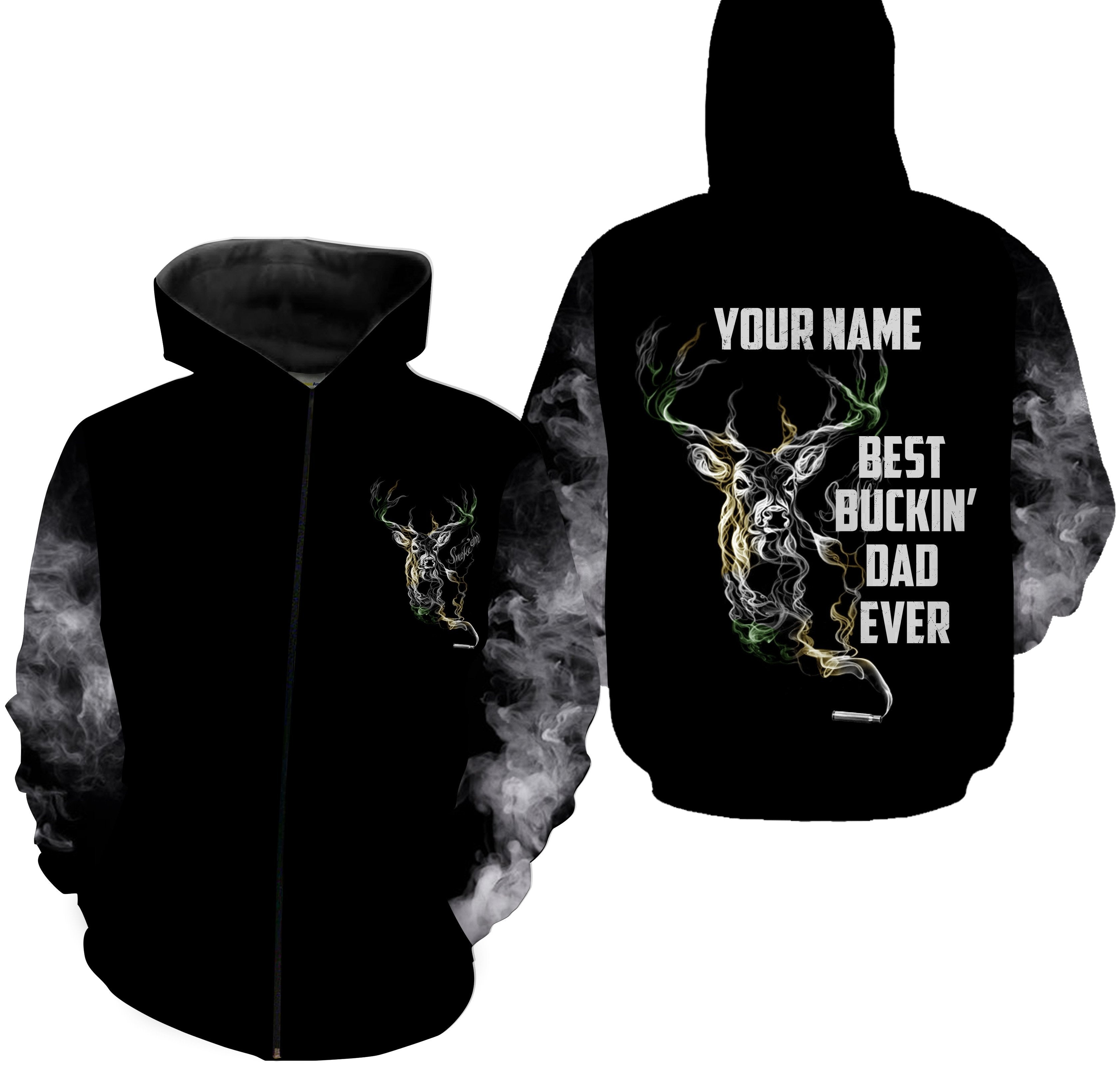 Deer Hunting Best Buckin’s Dad Ever Custom Name 3D All Over Printed Shirts Hoodie Father’s Day Gift