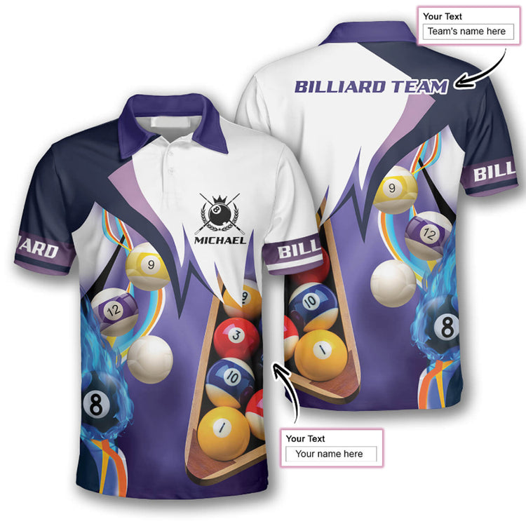 Billiard Purple Custom Billiard Shirts for Men/ Custom Billiard ball for Team/ Men