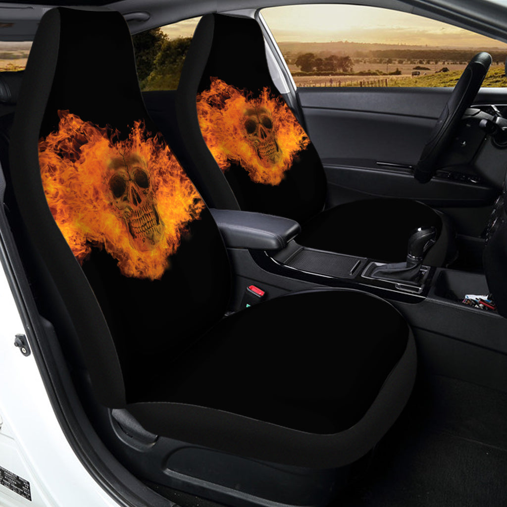 Fire Skull Print Universal Fit Car Seat Covers