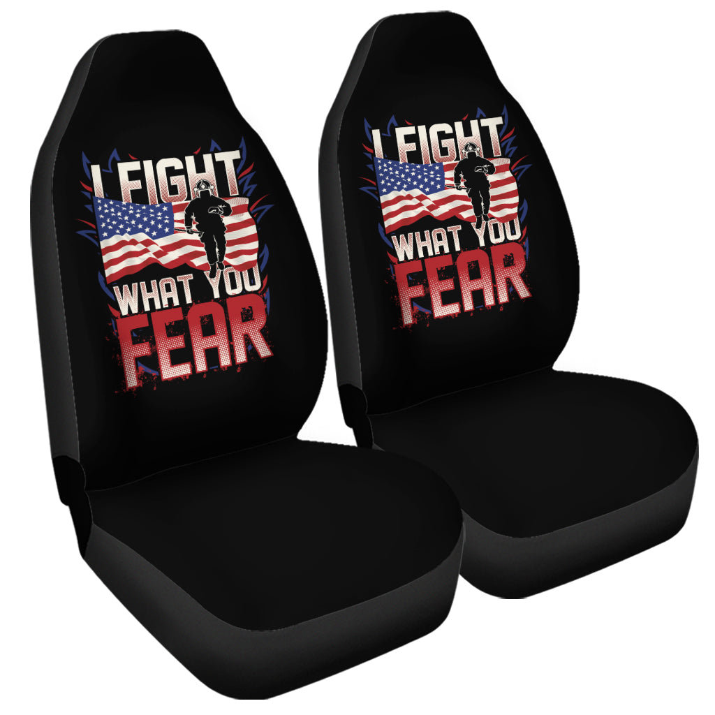 Firefighter I Fight What You Fear Print Universal Fit Car Seat Covers